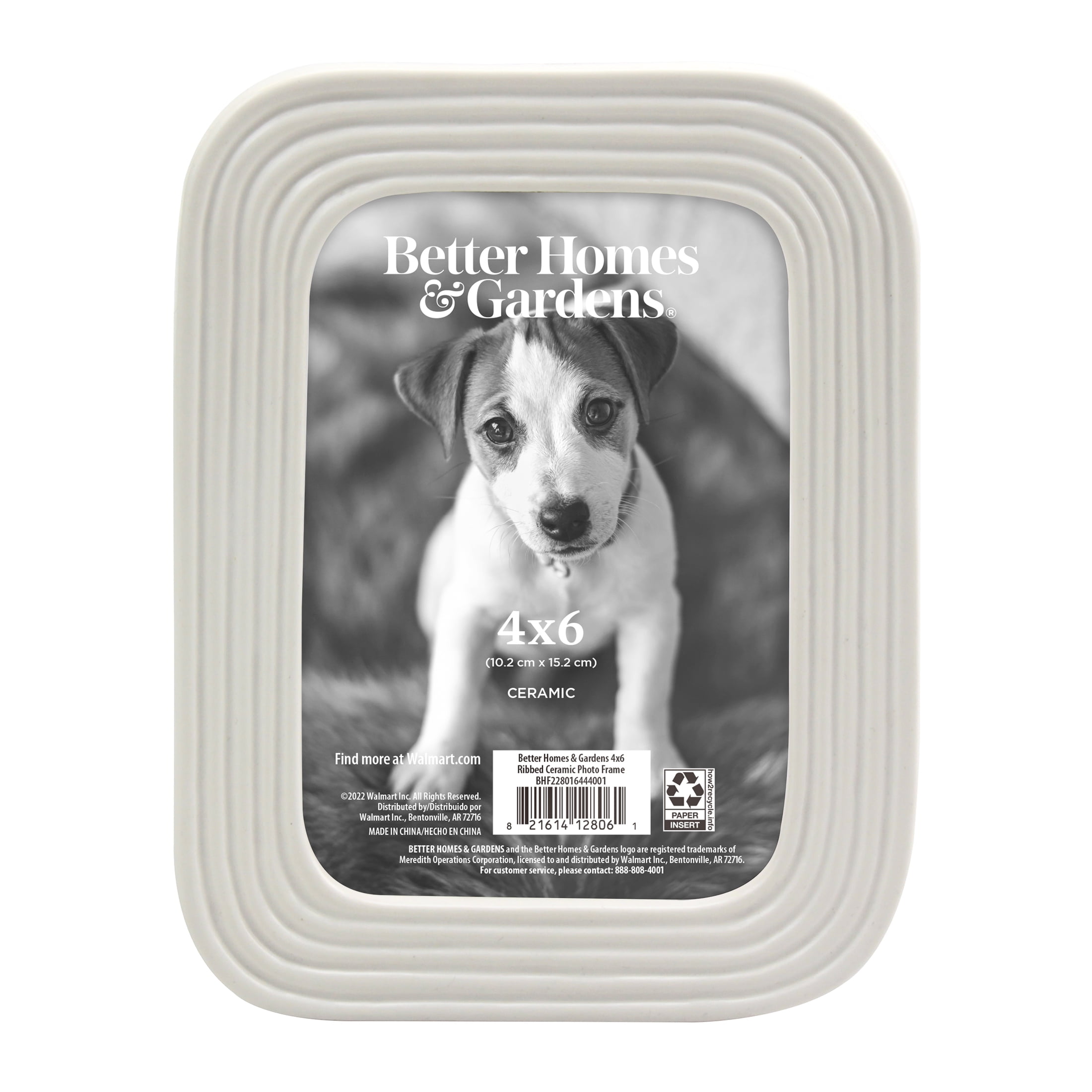 Better Homes & Gardens 4x6 Ceramic Tabletop Picture Frame, White