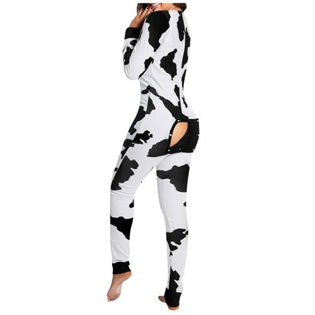 

JDEFEG Women s Pajamas Set Jumpsuit Women s Button-Down Adults Functional Buttoned Front Women s Jumpsuit Pajama Bottoms Women Flannel Polyester Black Xxl