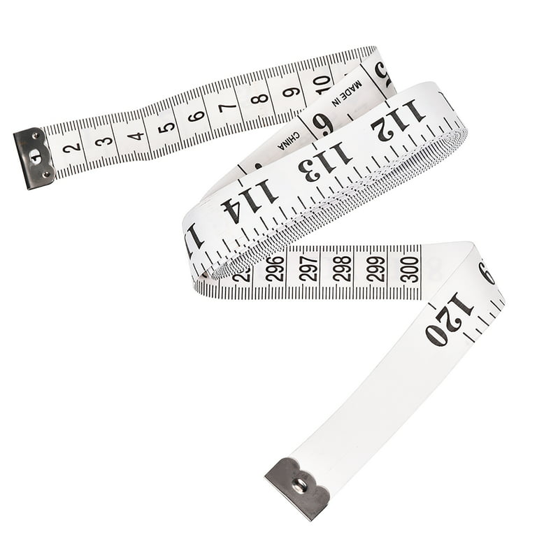 Metric Measuring Tape 12 ft inch/300CM Tailor's Tape Measuring 120 inch Clothing Tape Cloth Ruler Soft DIY ArtsCrafts & Sewing, Size: One size, White