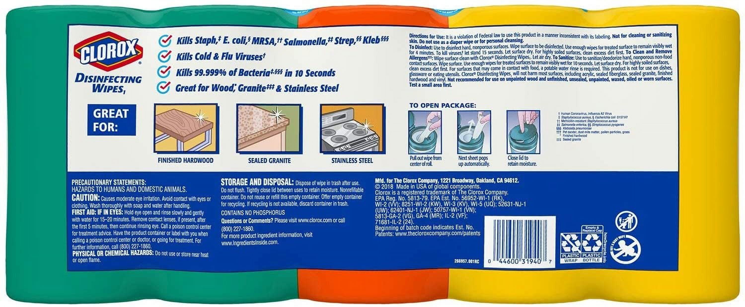 Clorox Disinfecting Wipes Variety Pack, 78 Count Pack of 5