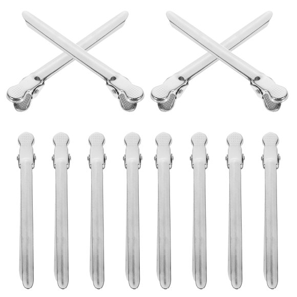 12pcs Hairdressing Metal Hair Clips Sectioning Barber Clips Hair Cutting Clips