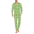 thumbnail image 3 of Renewold Matching Family Pajamas Sets Christmas HO HO HO Wreaths Men PJ's Top Size 3XL Breathable Long Sleeve Tee and Bottom Loungewear 2 Packs Athletic Clothing, 3 of 5
