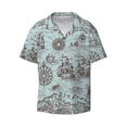 thumbnail image 3 of Goofa Pirate Adventure Map Printed Men's Casual Short-sleeved Shirt,Lightweight Breathable Button-down,Summer Casual men's top,Versatile Fashion shirt-4X-Large, 3 of 7