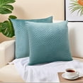 thumbnail image 2 of Unique Bargains Soft Striped Throw Pillow Covers Pack of 2 Green 18" x 18", 2 of 6