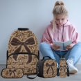 thumbnail image 2 of Pzuqiu Brown Camo Bow Kids Backpack Set with Lunch Bag for Kids Girls Schoolbag and Lunch Box Set of 4 Pencil Case Water Bottle Carrier Elementary School Bookbag Lunchbox, 2 of 7