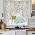 thumbnail image 3 of Swag Valance Curtains for Windows, Vintage Dinosaur Light Filtering Kitchen Curtains with Rod Pocket, Primitive Animals Wildlife Hand-painting Beige Window Treatment Valances, 36x36 - 2 PCS, 3 of 9