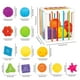 thumbnail image 3 of Juguete elástico de arcoíris para clasificar formas para bebés | Actividad de motricidad fina con cuerdas elásticas | Juego de aprendizaje sensorial para niños pequeños a partir de 6 meses, 3 of 6