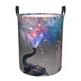 thumbnail image 1 of Balery Elephant Fireworks Celebration Cesta de ropa redonda con asas, impermeable, independiente, para ropa, juguetes, dormitorio y familia-Medium, 1 of 6