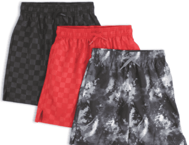 Athletic Works Boys Soccer Shorts, 3-Pack, Sizes 4-18 & Husky 