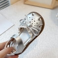 thumbnail image 5 of SGFCWSX Girls Summer Sandals Closed Toe Bow Lace Hollow Out Ankle Strap Soft Sole Casual Beach Outdoor Shoes for Daily Use Silver Size 9.5 Toddler, 5 of 6