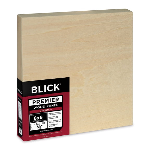 Blick Premier Wood Panel - 8" x 8", 7/8" Traditional Profile, Cradled