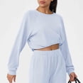 thumbnail image 6 of Craaazy Casual Womens Waffle Knit Sweatshirt Crew Neck Raglan Sleeve Loose Fit Top for Sports and Daily Wear Gifts, 6 of 7
