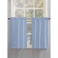 thumbnail image 3 of Tier Curtains 45 Inches Long, Pure Light Blue Window Treatment Curtain Drapes, Simple Solid Color Window Half Privacy Curtains for Bedroom Bathroom, 42"x45", 2 Panels, 3 of 7