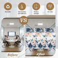 thumbnail image 6 of Vintage Blue Floral Window Privacy Film, Farmhouse Watercolor Flower Butterflies Static Cling UV Sun Blocking Tint Film Heat Control Windows Films for Bedroom Bathroom, Window Stickers 23.6"x59", 6 of 8