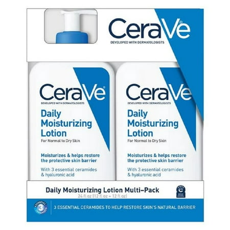 CeraVe Daily Moisturizing Lotion for Normal to Dry Skin, 12 fl oz 2 Pack
