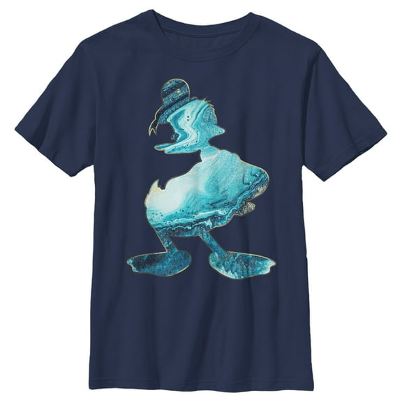Boy's Mickey & Friends Donald Duck Paint Swirl Graphic Tee Navy Blue X Small