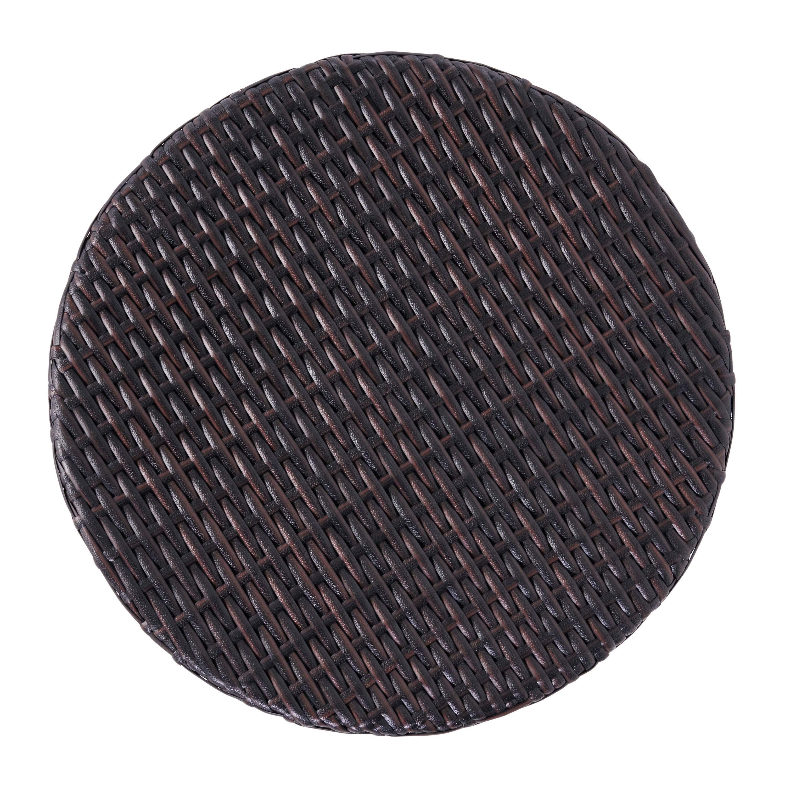 Outdoor Wicker Barrel Shape End Side Table for Patio Garden, Brown