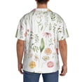 thumbnail image 3 of Pofeuu Wildflower Watercolor 2 Print Mens Casual Short Sleeve Shirts Beach Summer Spread Collar Pocket Tops Men's Casual Short-sleeved Shirt-Large, 3 of 5