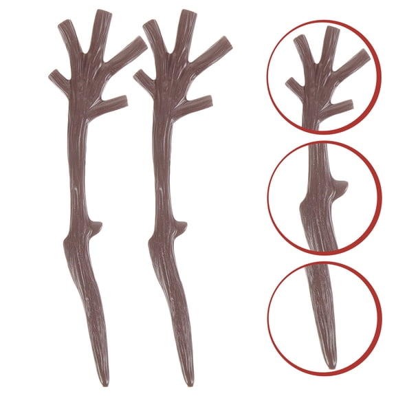 RENACLIPY Snowman Craft Parts Light Brown Plastic Antler Shapes 100 Pieces for Holiday Decorations