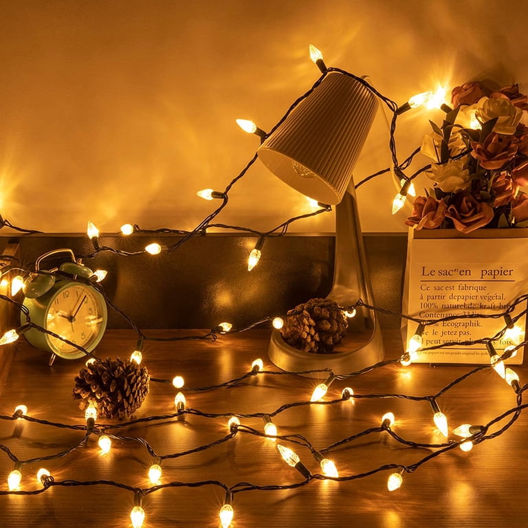 98ft Halloween String Lights Outdoor, 300 LED Purple and Orange String Lights wi 98ft Halloween String Lights Outdoor, 300 LED Purple and Orange String Lights wi