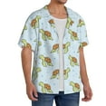 thumbnail image 4 of Vsdgher Cartoon Sea Turtle Print Men's Wrinkle Free Untucked Cuban Shirt Business Casual Button Down Shirts Short Sleeve Shirt, 4 of 7