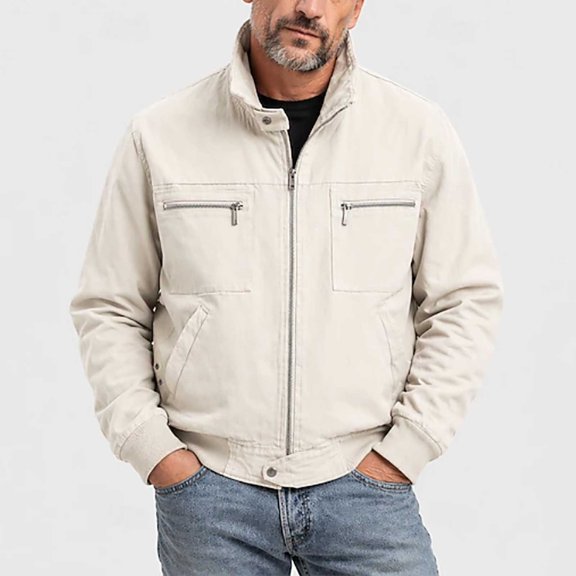DayScoop Mens Casual Jackets Fall Outerwear Long Sleeve Solid Color Winter Fashion Outdoor Business Pocket Outer Tops