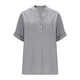 thumbnail image 2 of TaTaai Women’s Casual Pa Collar V Neck Button Blouse Short Sleeve Loose Fit Solid Color Printless T Shirts Soft Polyester Summer Holiday Wear Gift, 2 of 8