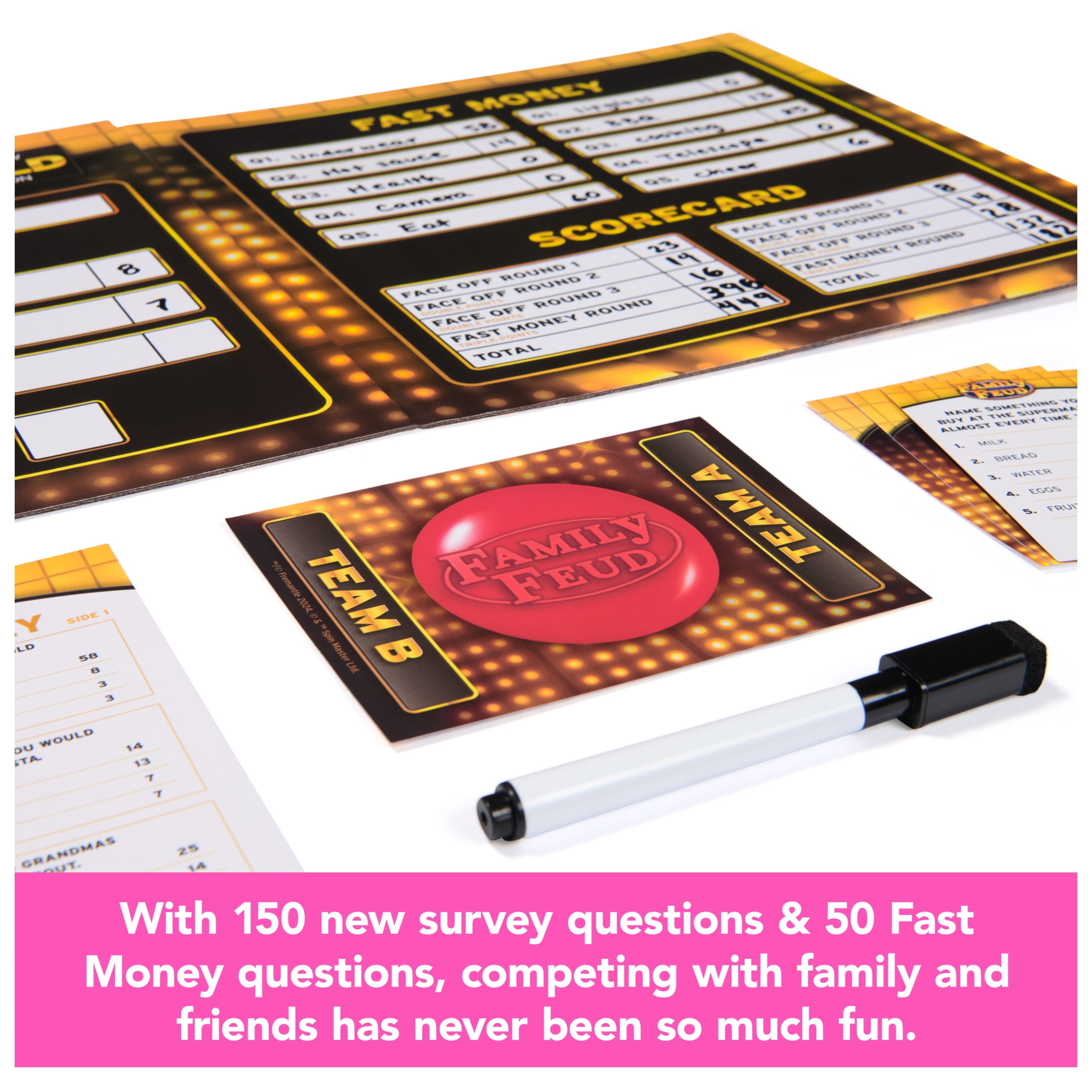 Family Feud Game, All-New Gold Edition Steve Harvey Board Game for Hilarious Family Fun, Kids Games, Family Games for Game Night, Ages 8+