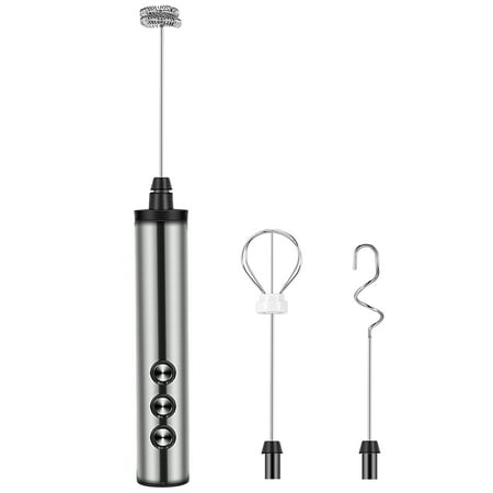

Ieegkit USB Electric Milk Frother 3 Speeds Cappuccino Coffee Foamer 3 Whisk Handheld Egg Beater Hot Chocolate Latte Drink Mixer