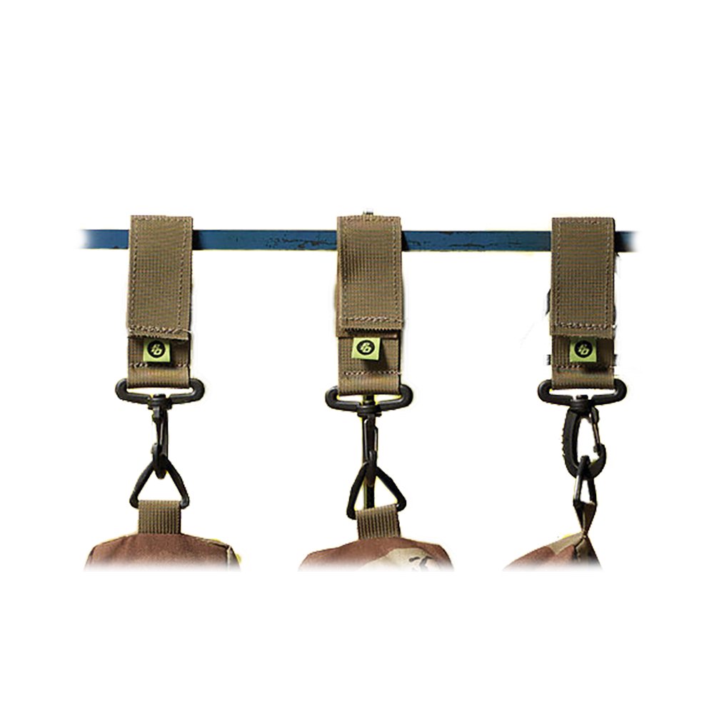 Flatline Ops Nylon Hanging Strap Bag Attachment Snap Hook (Tan