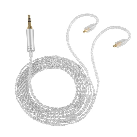 ZOUSSIQI MMCX Silver Plated Pure Copper Earphone Cable for Shure SE215 SE535 SE846 Silver Straight EL225#44163