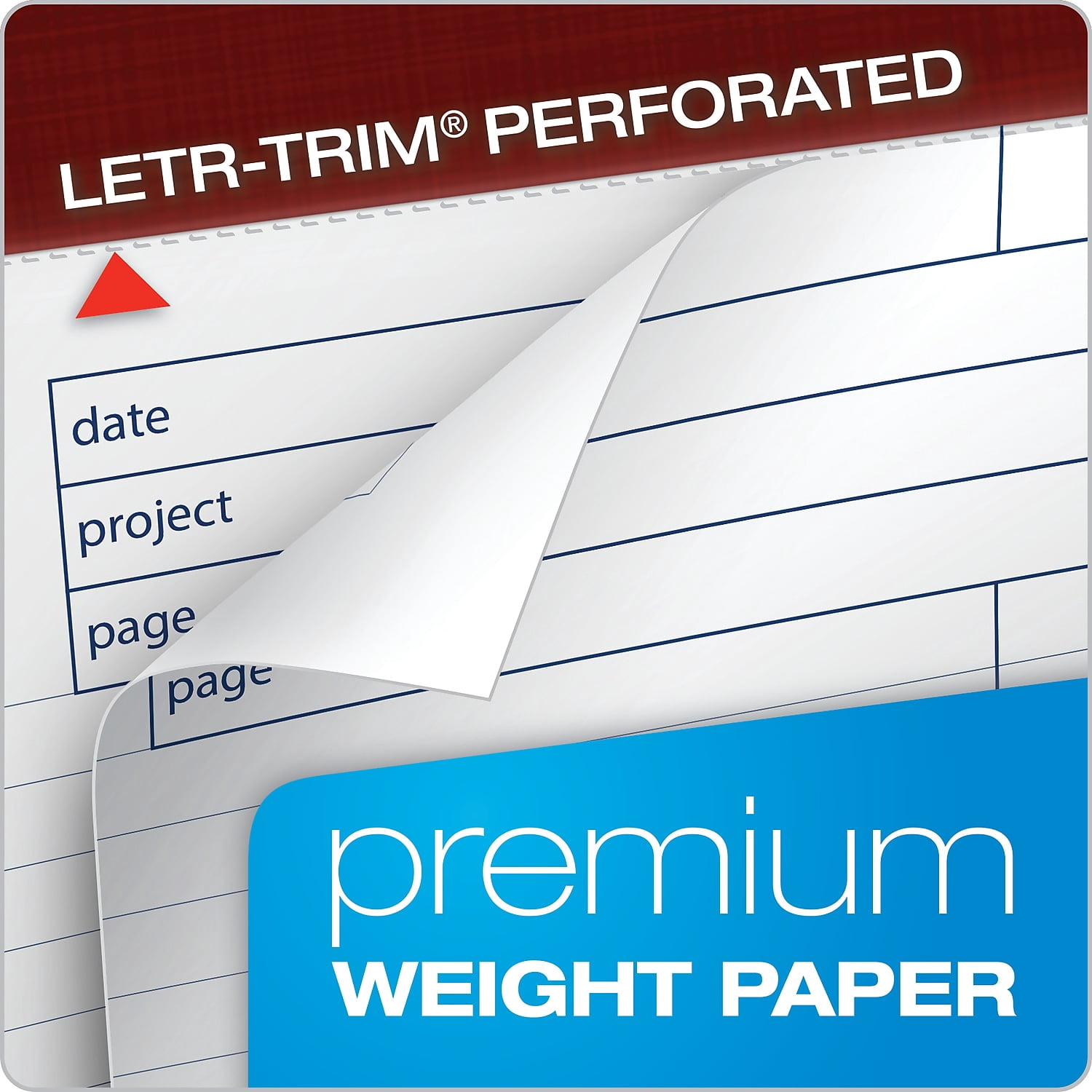 TOPS Docket Gold Planning Pad, Legal/Wide, 8 1/2 x 11 3/4, White, 40 Sheets, 4/Pack -TOP77102