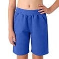 thumbnail image 3 of YunPes Girls Cotton Athletic Shorts Pull-On Elastic Waist Sports Shorts with Pockets Teen Kids Soccer Running Gym Workout Outfits, 3 of 9