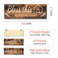 thumbnail image 3 of 4 letreros de pared para el hogar, THIS IS US/JUNTOS/BLESS THIS HOME/FAMILY, decoración de pared para sala de estar y dormitorio, 4,7 x 13,8 pulgadas (marrón), 3 of 5