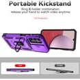 thumbnail image 6 of for Samsung Galaxy A24 Case with Slide Camera Cover HD Screen Protector [Military Grade 16ft. Drop Tested] Magnetic Ring Holder Kickstand Protective Phone Case for Samsung Galaxy A24, Purple, 6 of 16