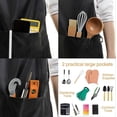 thumbnail image 3 of 2 Pcs Plus Size Chef Apron, Unisex Black Apron, Waterproof Apron with 2 Pockets for Cooking, BBQ, Work, Professional Apron for Waiter Artist Hairdress, 3 of 4