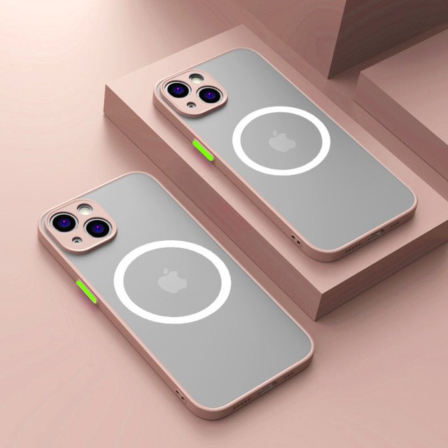 Luxury Matte Magnetic For Magsafe Wireless Charge Case For iPhone 14 13 12 Pro Max Mini Plus Armor Cover funda