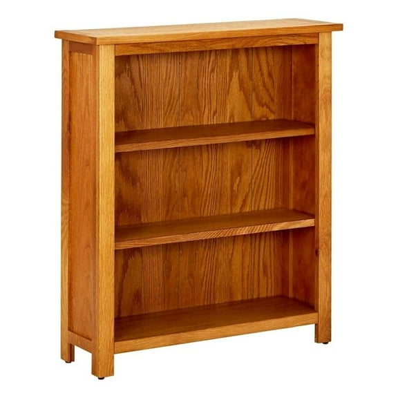Pemberly Row 27.6 X 8.9 X 32.3" Solid Oak Bookcase Wood in Brown