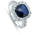 thumbnail image 4 of CHOOSE YOUR COLOR Wedding Blue Simulated Sapphire Halo Promise Ring .925 Sterling Silver Band CZ Female Size 6, 4 of 4