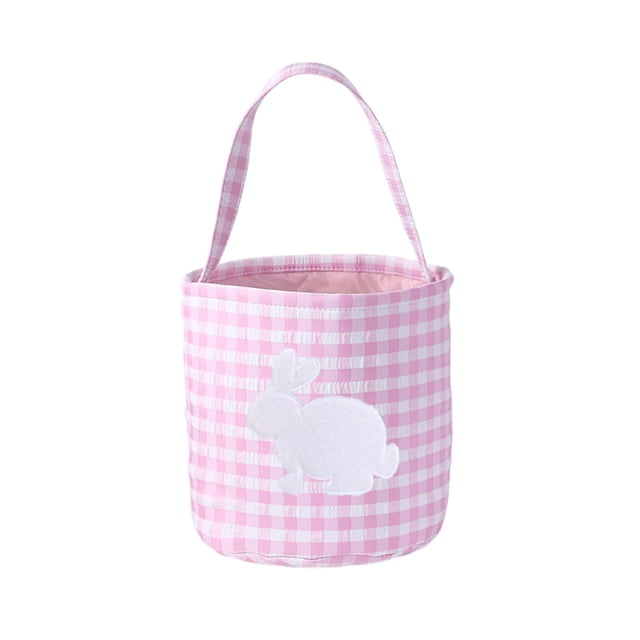 zhangmingg Easter Rabbit Checkered Handheld Children's Egg Storage for Home Textile Organization