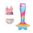 thumbnail image 1 of Mermaid Tails For Swimming Girls Bathing Suits Swimsuit Swimwear Bikini 3 Pcs, 1 of 5