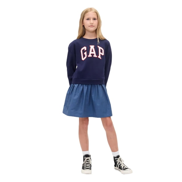 Vestido GAP para Niñas Manga Corta con Logo Old School Rosa Talla XL