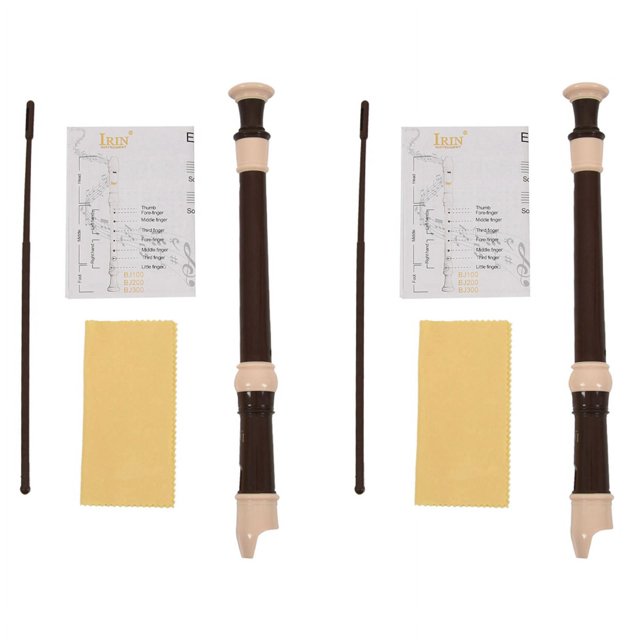 2X Flûte Longue Clarinette en Abs pour Enregistreur Baroque Accessoires d'Instruments de Musique Débutant