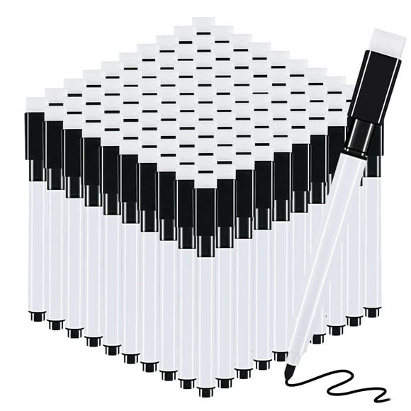 RETON Marqueurs Magnétiques Réinscriptibles à Séchage Rapide pour Tableau Blanc avec Capuchon Effaceur (100 Pcs, Noir)