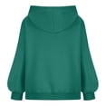 thumbnail image 4 of Blouses for Women Dressy Casual Clearance Winter Loose Hooded Long Sleeve Cap Off the Shoulder Drawstring Solid Color Pullover Cotton Sweatshirt Sweatshirts(Green,L), 4 of 6
