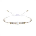 thumbnail image 1 of Nvzi Pulseras de cuentas de piedra hechas a mano para mujer, lindas cuentas de piedra de semilla, pulsera de cuerda ajustable, regalos de joyería de playa de verano, blanco, 1 of 5