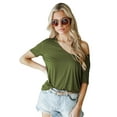 thumbnail image 5 of Fashion Solid Color Casual Women'S U-Neck Cotton Breathable Street Short-Sleeved T-Shirt Summer Comfortable Pullover Top, 5 of 6