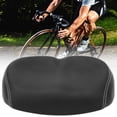thumbnail image 3 of M Buder Sillín de Bicicleta de Cuero PU Asiento Ancho y Cómodo Transpirable Amortiguador Suave para Ciclismo de Montaña y Ruta Equipo de Equitación sin Nariz Negro Unisex Todas las Temporadas, 3 of 9