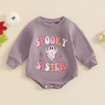 thumbnail image 2 of Newborn Halloween Outfit Baby Boy Girl Ghost Sweatshirt Romper Spooky Season Bubble Bodysuit Infant Fall First Halloween Costume, 2 of 7