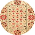 thumbnail image 1 of Ahgly Company Indoor Round Abstract Mustard Yellow Abstract Area Rugs, 4' Round, 1 of 6